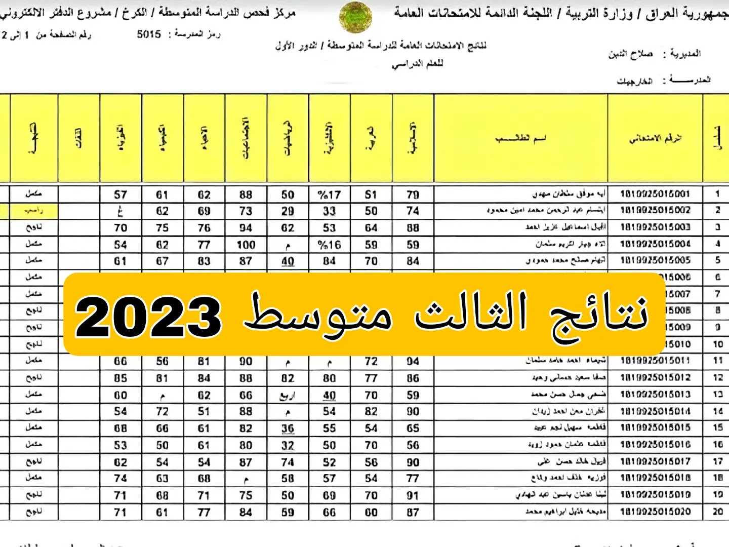 نتائج الثالث المتوسط 2023 موقع نتائجنا