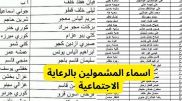 كشوفات أسماء المشمولين في الرعاية الاجتماعية 2023
