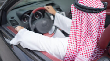 Arab man driving