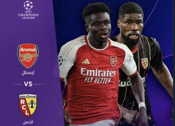 تردد القنوات المفتوحة الناقلة لمباراة ارسنال ولانس في دوري أبطال أوروبا 2023-2024 اليوم على أسترا