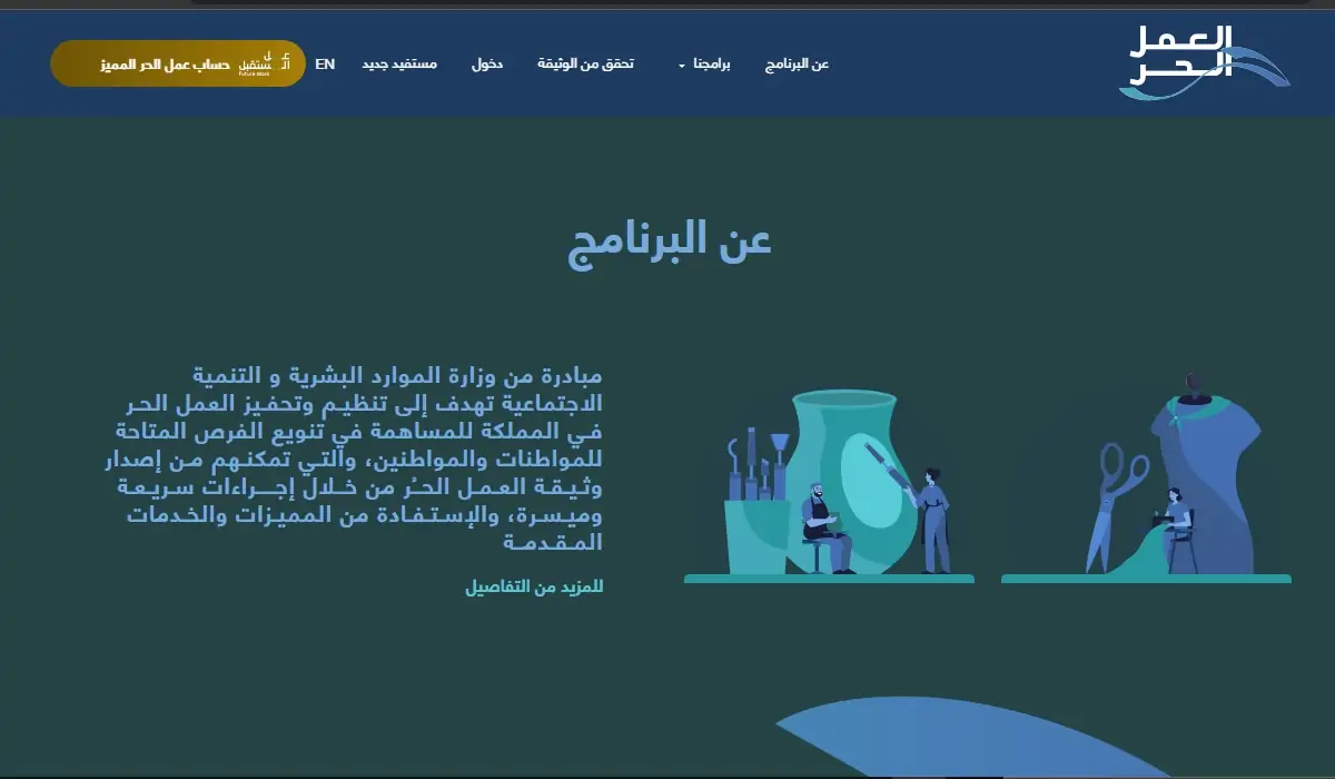 استخراج شهادة الأسر المنتجة من خلال بوابة العمل الحر