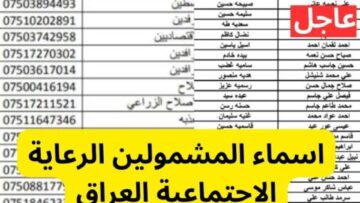 رسمياً إعلان أسماء المشمولين بالرعاية الاجتماعية الوجبة الأخيرة 2023 في العراق من خلال منصة مظلتي