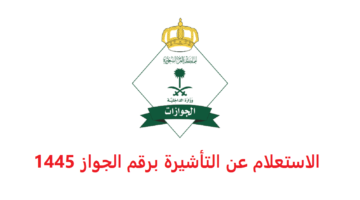 الاستعلام عن التأشيرة برقم الجواز 1445 1