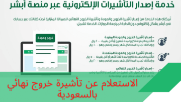 الاستعلام عن تأشيرة خروج نهائي مقيم بالمملكة عبر منصة ابشر الالكترونى