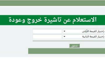 الاستعلام عن تأشيرة خروج وعوده فى المملكة العربية السعودية