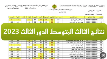 رابط الحصول على نتائج الثالث المتوسط الدور الثالث بالعراق 2023