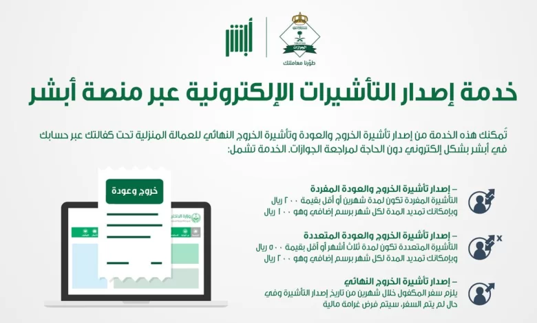 كيفية الاستعلام عن تأشيرة خروج نهائي برقم الإقامة من السعودية عبر منصة أبشر ومقيم