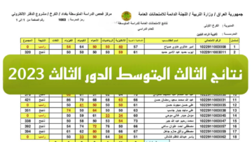“الآن” رابط نتائج الثالث متوسط 2023  الدور الثالث جميع المحافظات 