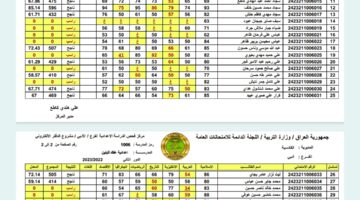 نتيجة السادس الاعدادي