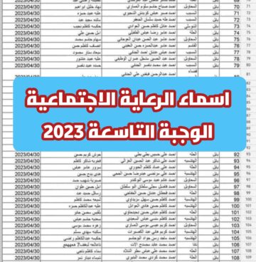 “عاجل”أسماء الرعاية الاجتماعية الوجبة التاسعة بالعراق 2023.. وزارة العمل توضح