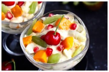 حلي خفيف ومنعشة طريقة عمل سلطة الفواكه الخطيرة بطعم مميز مع الكريمة الرائعة