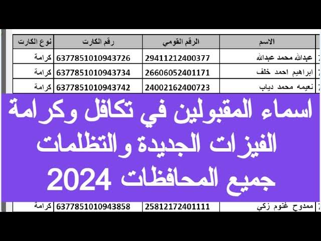 رابط الاستعلام عن الأسماء الجدد في تكافل وكرامة 2024 “يابختك وحظك لو لقيت اسمك منهم“ 5 رابط الاستعلام عن الأسماء الجدد في تكافل وكرامة 2024 “يابختك وحظك لو لقيت اسمك منهم“