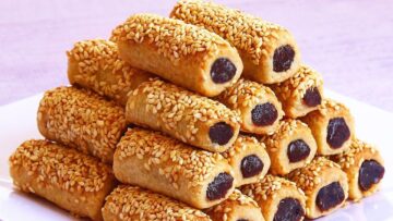 لعشاق المخبوزات الحلوة حضري أصابع التمر بالسمسم في البيت بمكونات اقتصادية