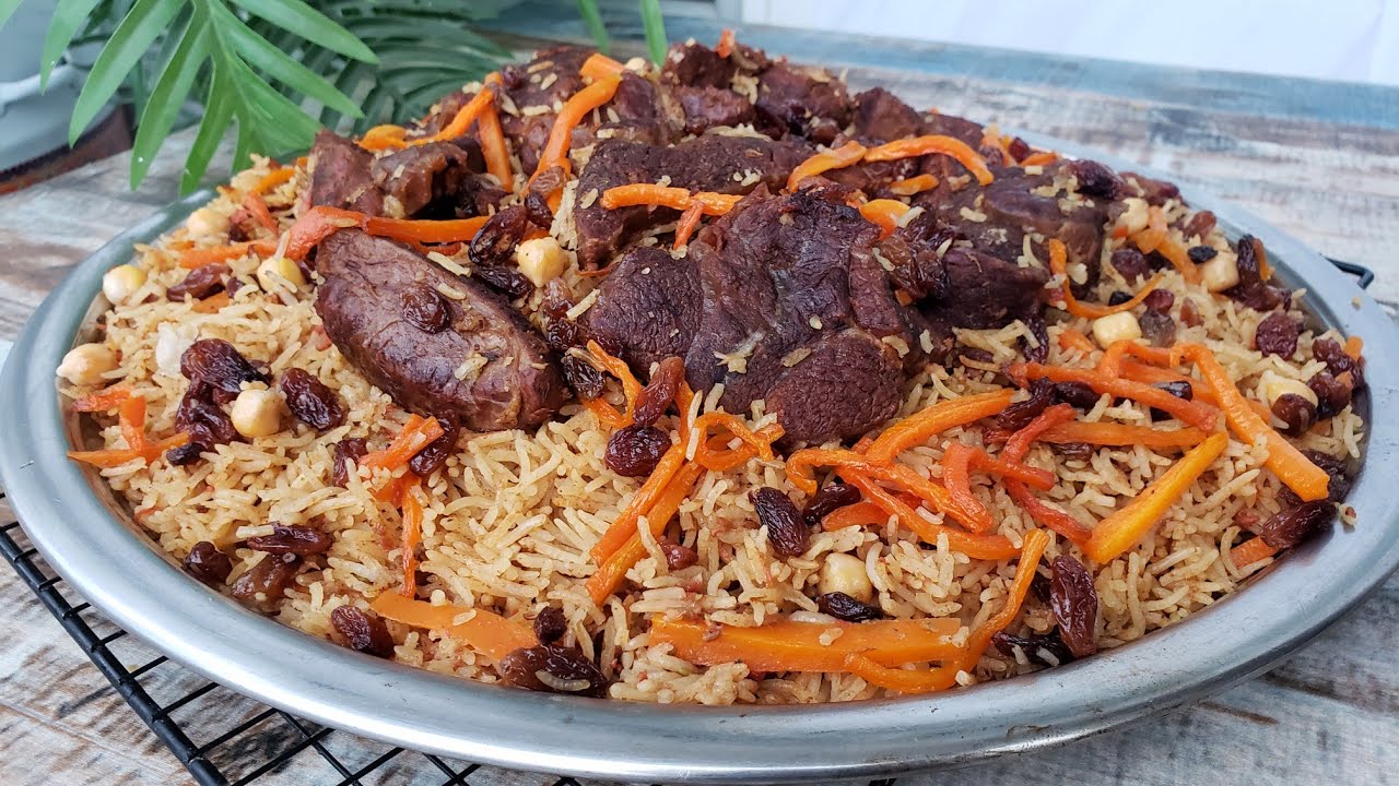 طريقة عمل الأرز البخاري مع لحم الغنم بأسرار المحلات