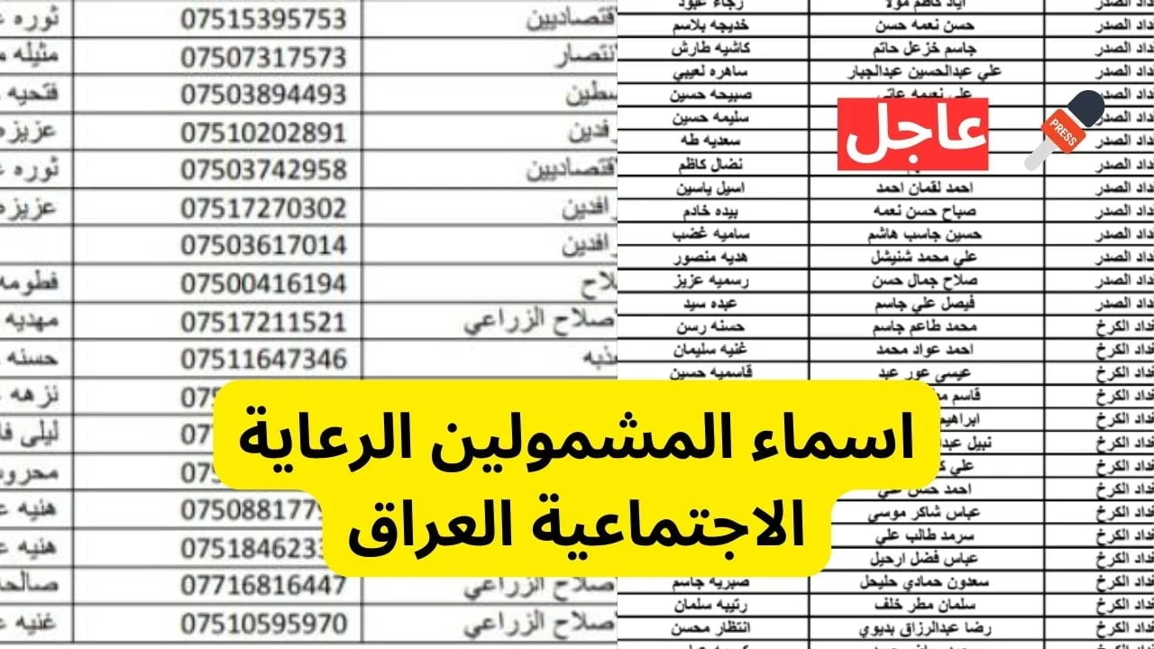 “الوجبة الأخيرة” كشوفات أسماء المشمولين بالرعاية الاجتماعية 2023 في العراق عموم المحافظات