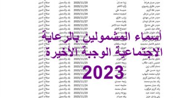“كشوف pdf” أسماء المشمولين بالرعاية الاجتماعية الوجبة الأخيرة 2023 عموم المحافظات العراقية عبر منصة مظلتي