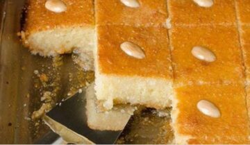 طريقة عمل البسبوسة بالزبادي مرملة ولذيذة ومكوناتها اقتصادية