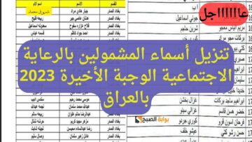 تنزيل أسماء المشمولين بالرعاية الاجتماعية الوجبة الأخيرة 2023 بالعراق