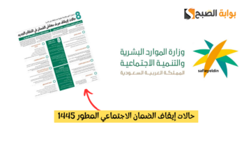 أهم 8 حالات إيقاف الضمان الاجتماعي المطور 1445 طبقا للموارد البشرية