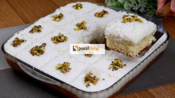 طريقة عمل كيكة الثلج بجوز الهند المبشور