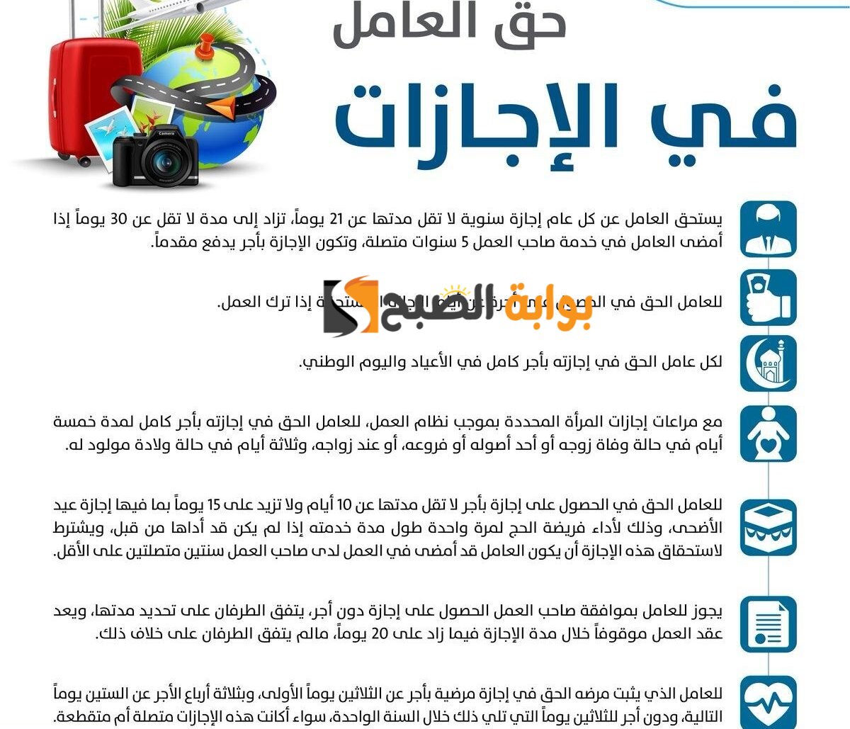 قانون الإجازات في القطاع الخاص قانون العمل السعودي 2024 5 قانون الإجازات في القطاع الخاص قانون العمل السعودي 2024