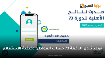 موعد نزول الدفعة 73 حساب المواطن وكيفية الاستعلام