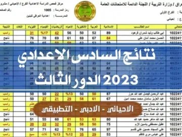 لينك اعلان نتائج الصف السادس الاعدادي العراق الدور الثالث وزارة التربية العراقية