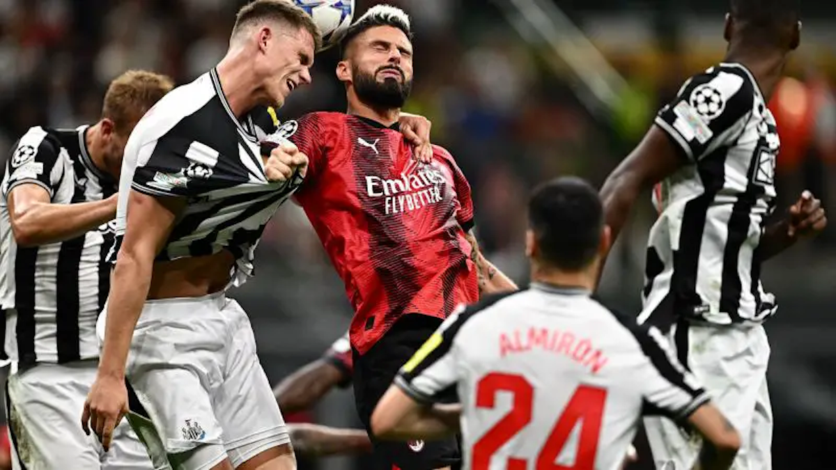 القنوات الناقلة لمباراة نيوكاسل يونايتد ضد ميلان في أبطال أوروبا 2023-2024 على استرا اليوم