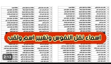 كيفية الاستعلام عن أسماء نقل النفوس وجبة يناير 2024