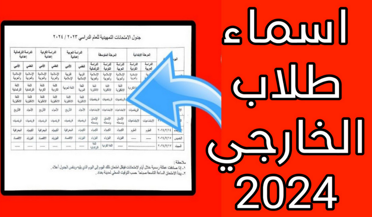 طريقة الاستعلام عن اسماء طلاب الخارجي 2024 وزارة التربية العراقية وموعد الامتحانات التمهيدية 2 طريقة الاستعلام عن اسماء طلاب الخارجي 2024 وزارة التربية العراقية وموعد الامتحانات التمهيدية