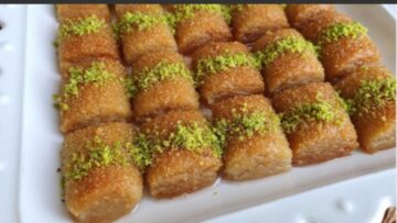 حلوى السميد التركي بالشربات بطريقة سهلة ولذيذة