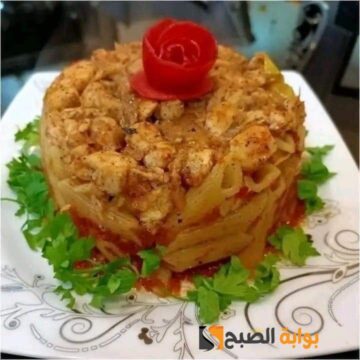 طاجن المكرونة بالفراخ طريقة سهلة بأسرار محلات الكشري في 5 دقائق حضريه