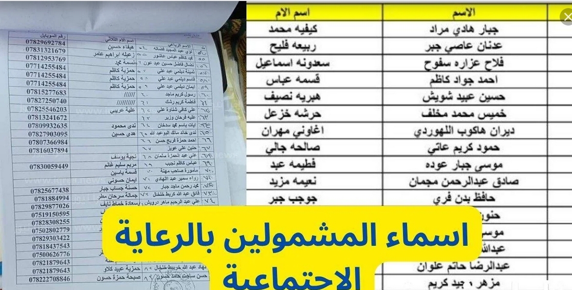 " تثبيت كشوفات الوجبة التاسعة"الاستعلام عن اسماء الرعاية الاجتماعية الوجبة الأخيرة 5 ” تثبيت كشوفات الوجبة التاسعة”الاستعلام عن اسماء الرعاية الاجتماعية الوجبة الأخيرة