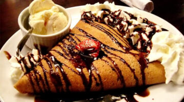 Sweet crepe with chocolate