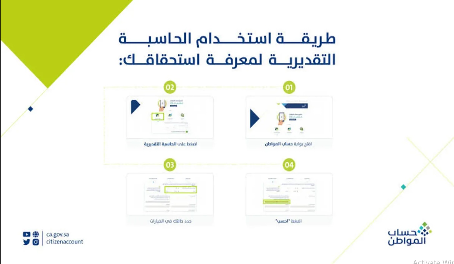 حاسبة الدعم التقديرية من برنامج حساب المواطن 1445 وموعد الصرف لشهر فبراير