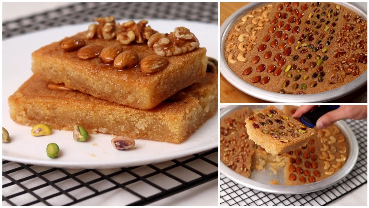 مكونات بسبوسة المحلات الطرية بتدوب في البق دوب 5 مكونات بسبوسة المحلات الطرية بتدوب في البق دوب