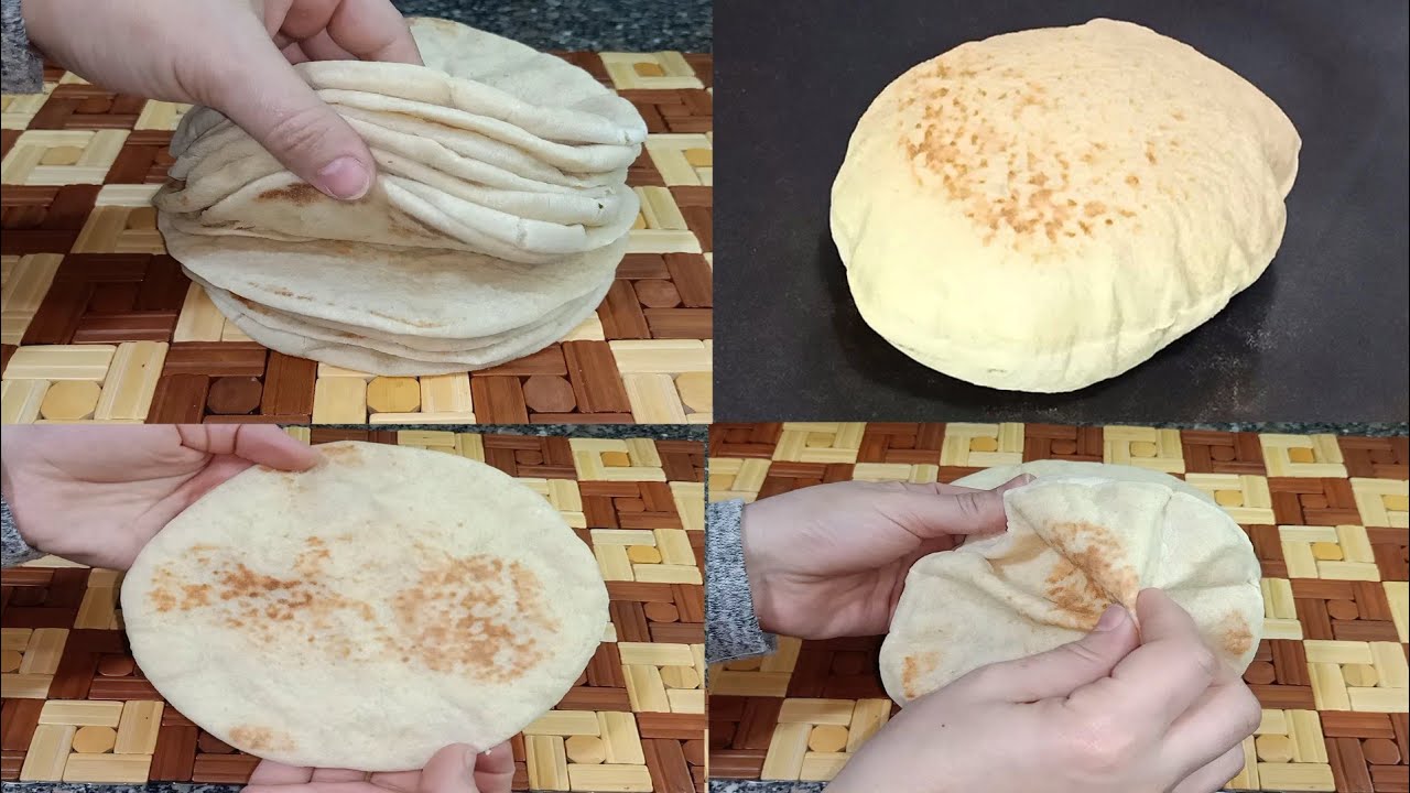 طريقة عمل عيش الطاسة الطري المنفوخ في المنزل بدون فرن في المنزل