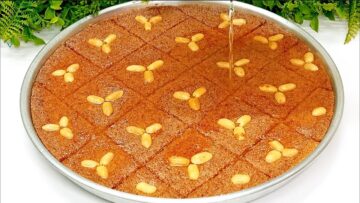 “سر طعم حلويات المحلات” طريقة عمل البسبوسة بلونها الذهبي بطريقة سهلة وطعم حكاية