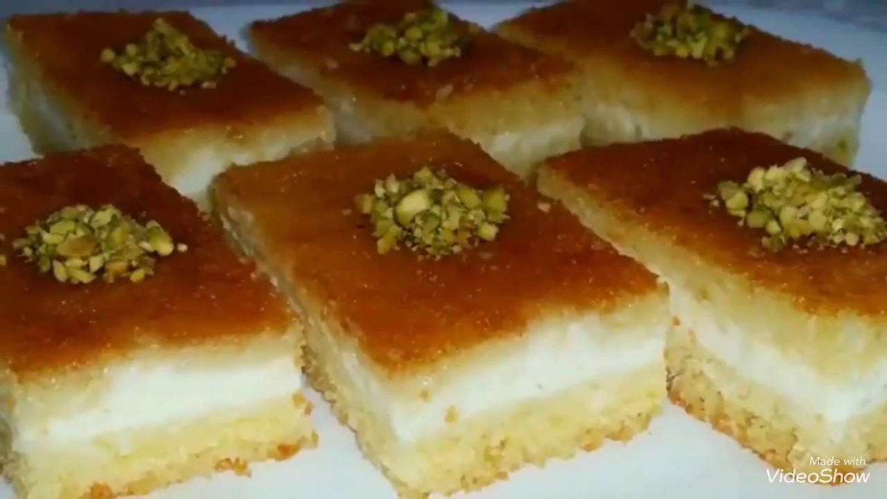 البسبوسة بالقشطة وصفة سهلة لتحضير حلوى الحلواني الشهيرة في المنزل بطعم خرافي