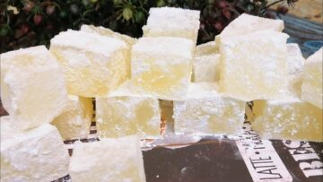 بدون جيلاتين طريقة عمل أحلى وأرخص ملبن (راحة الحلقوم) في البيت بقوام مطاطي زي الجاهز بالظبط