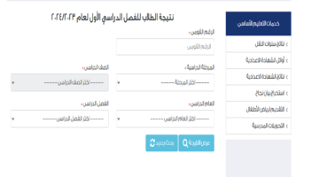 بوابة التعليم الأساسي الصف السادس الابتدائي