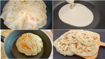 طريقة عمل خبز الطاسة بنص كيلو دقيق هتعملي كمية كبيرة وبدون خميرة