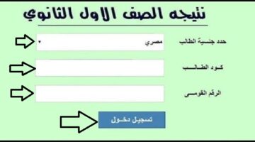 رابط استخراج نتيجة الصف الأول الثانوي بالرقم القومي 2024