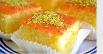 طريقة عمل كيك الرواني الأصلية الهشة بالسميد بنفس قوام البسبوسة