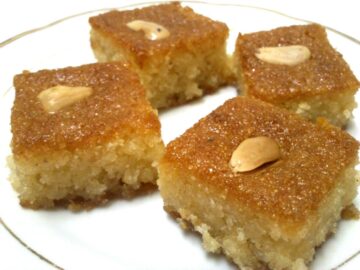 سر نجاح البسبوسه المرمله زي طريقة الحلواني بلونها وطعمها مستحيل تنشف منك