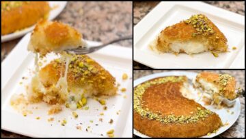 “طبق الحلويات الذي يرضي جميع الأذواق” طريقة عمل الكنافة النابلسية بالقشطة بمكونات سهلة وبسيطة وطعمها يجنن
