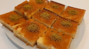 طريقة عمل بسبوسة بالقشطة