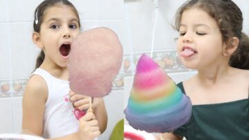 بعصا خشبية اصنعي غزل البنات الملون في بيتك بدون ماكينة وفرحي أولادك كل يوم