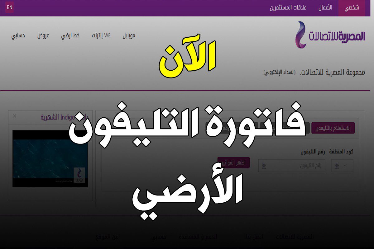 طريقة الاستعلام عن فاتورة التليفون الأرضي في ثواني بكل سهولة 2 طريقة الاستعلام عن فاتورة التليفون الأرضي في ثواني بكل سهولة
