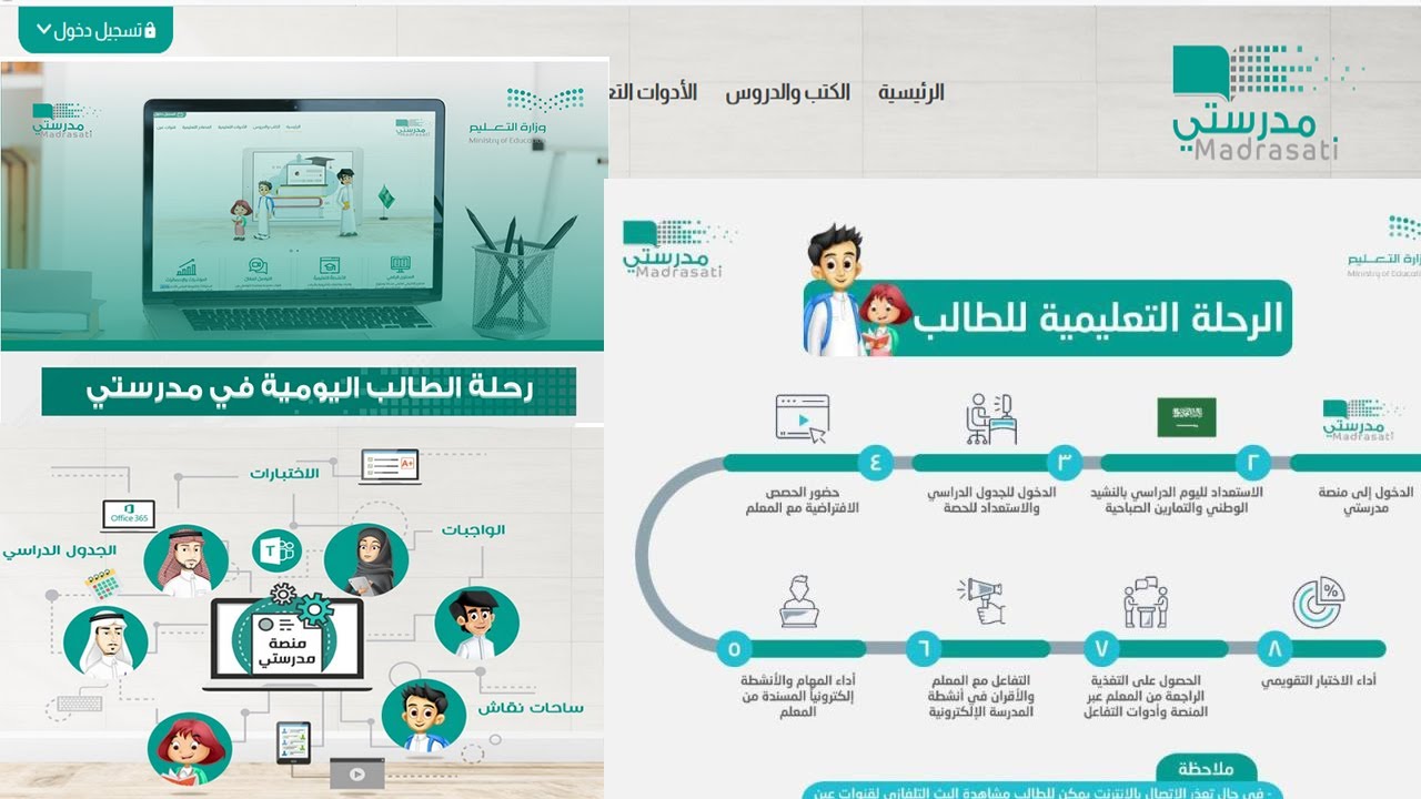 منصة مدرستي schools madrasati sa الواجبات المدرسية للمرحلة الابتدائية 1445 تسجيل الدخول للطلاب
